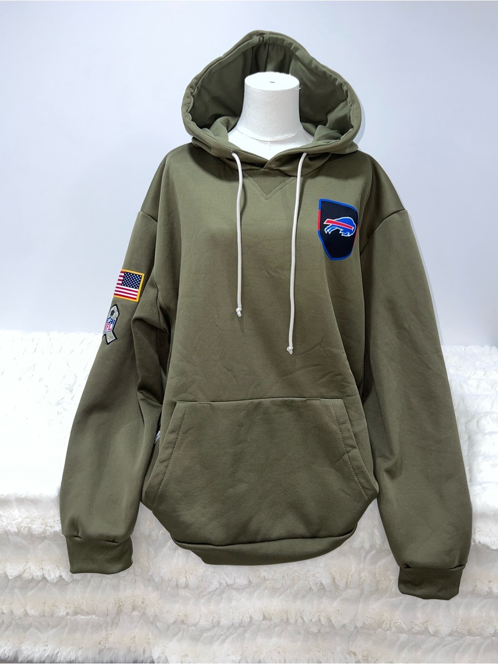 Buffalo Bills Olive Green Pullover NFL Apparel Hoodie